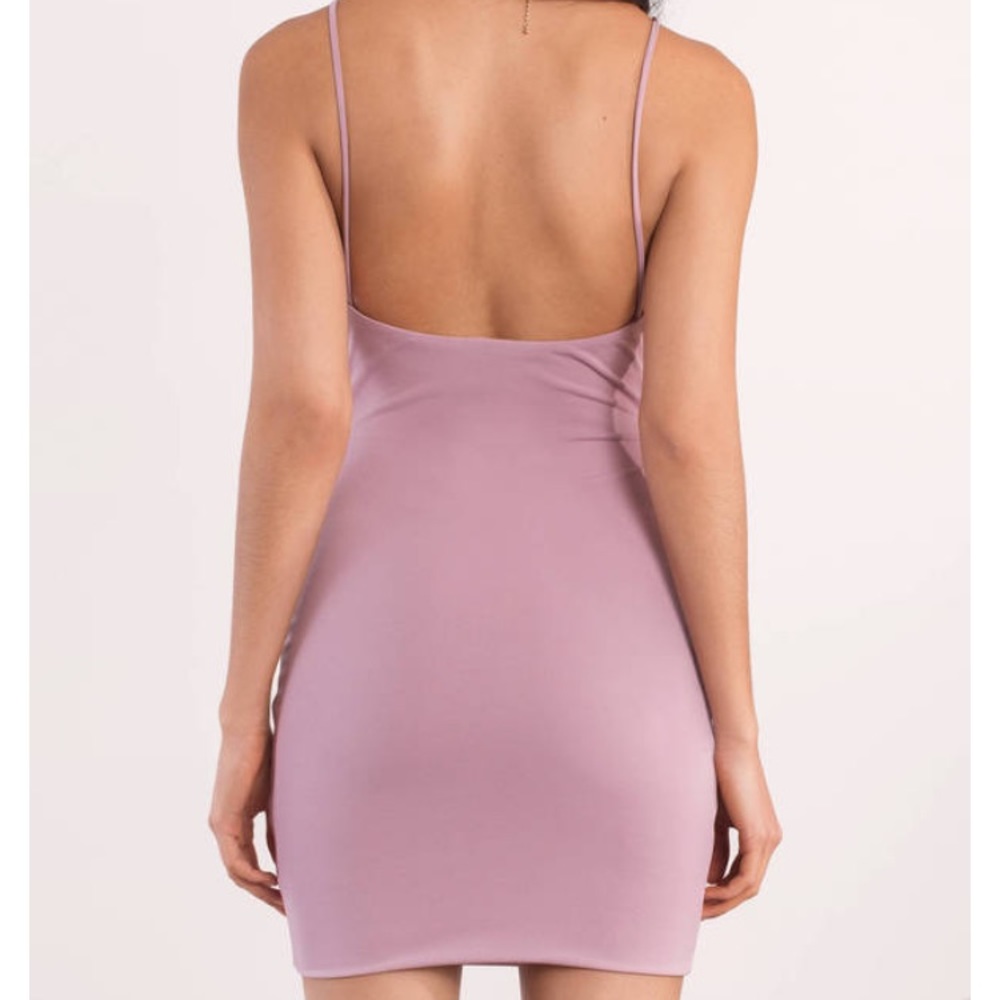 FINAL PRICE Mauve Deep V sexy casual Bodycon dress - Picture 4 of 4